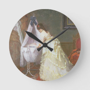Reloj Redondo Mediano Madre y bebé, 1869 (aceite en el panel)