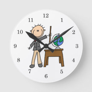 Reloj Redondo Mediano Maestra Con Globe