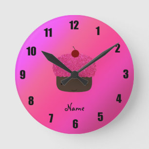 Reloj Redondo Mediano Magdalena rosada conocida personalizada del