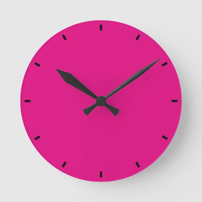 Reloj Redondo Mediano Magenta (Anverso)
