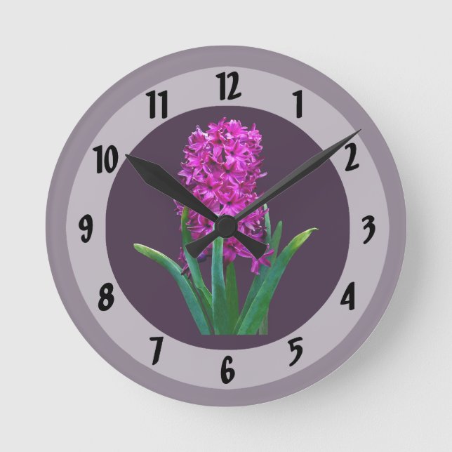 Reloj Redondo Mediano Magenta Hyacinth (Anverso)