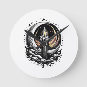 Reloj Redondo Mediano Mágica iluminada por luna