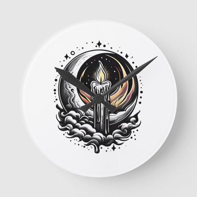 Reloj Redondo Mediano Mágica iluminada por luna (Anverso)