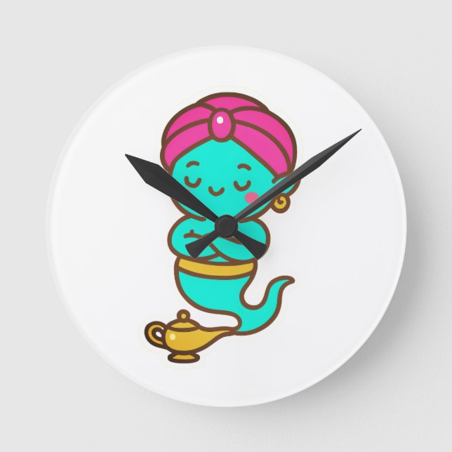 Reloj Redondo Mediano Magical Kawaii Djinn - Espíritu neón (Anverso)