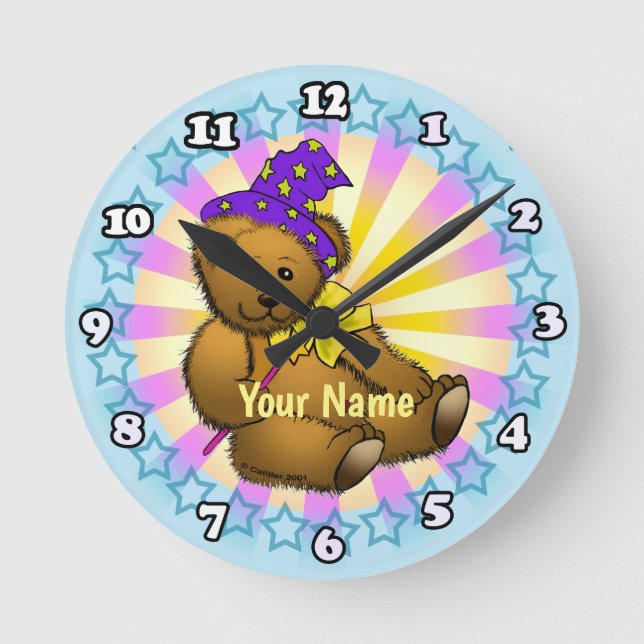 Reloj Redondo Mediano Mago oso  (Anverso)