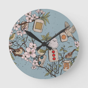 Reloj Redondo Mediano Mahjong Salida de la Luna