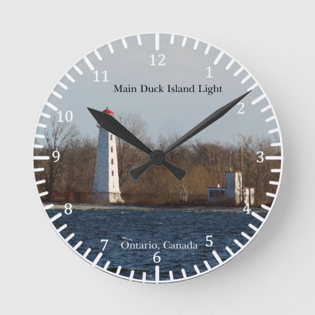 Reloj Redondo Mediano Main Duck Island Light clock (Anverso)