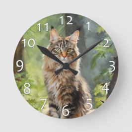 Reloj Redondo Mediano Maine Coon cat