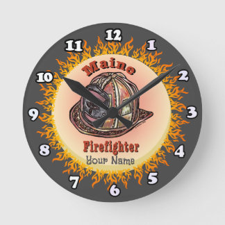 Reloj Redondo Mediano Maine Firefighter clock