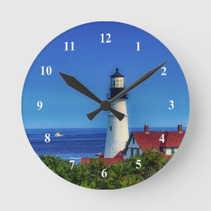 Reloj Redondo Mediano Maine Portland Head Light Photo