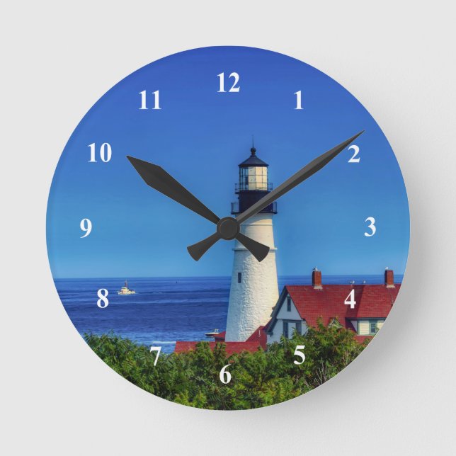 Reloj Redondo Mediano Maine Portland Head Light Photo (Anverso)