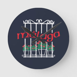 Reloj Redondo Mediano Malaga, window with flowers