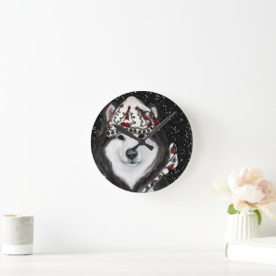 Reloj Redondo Mediano Malamute de Alaska