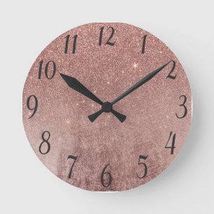 Reloj Redondo Mediano Malla color de rosa rosada atractiva femenina del