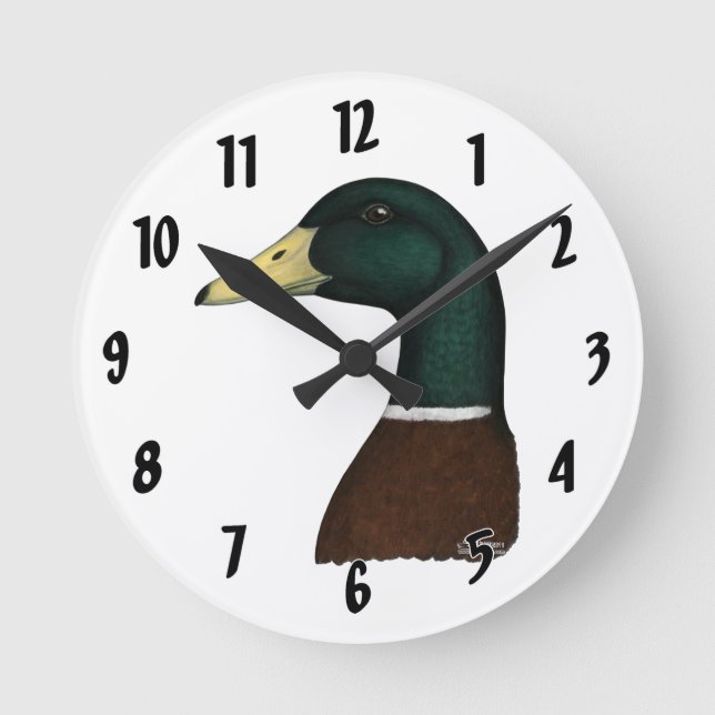 Reloj Redondo Mediano Mallard Drake Head (Anverso)
