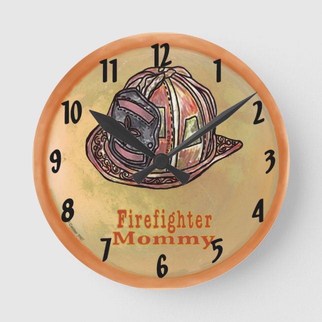Reloj Redondo Mediano Mamá Bombero  (Anverso)