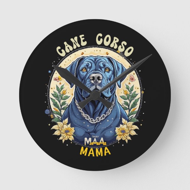 Reloj Redondo Mediano Mamá Cane Corso (Anverso)