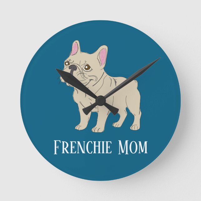 Reloj Redondo Mediano Mamá Frenchie (Anverso)