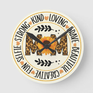 Reloj Redondo Mediano Mamá girasol