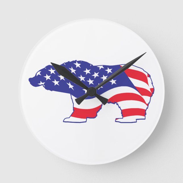 Reloj Redondo Mediano Mama Grizzlie - Grizzly Bear Clock (Anverso)