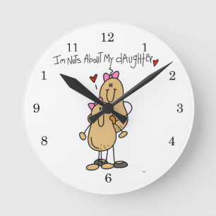 Reloj Redondo Mediano Mamá - Locuras por mi hija Camisetas y regalos