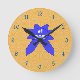 Reloj Redondo Mediano Mamá número 1 Cinta Azul