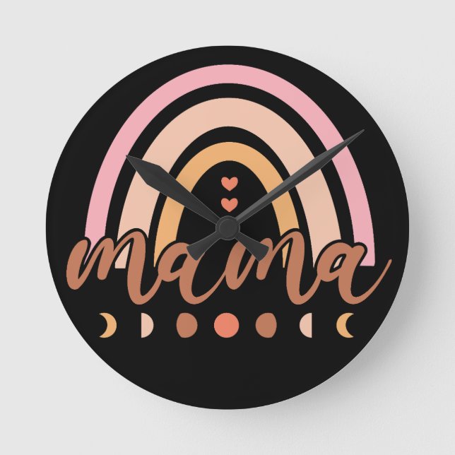 Reloj Redondo Mediano Mama Rainbow (Anverso)