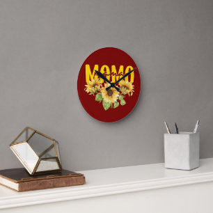 Reloj Redondo Mediano Mama Sunflower Sunshine - Alegre diseño floral