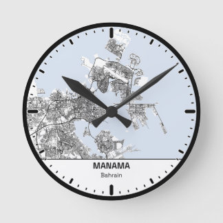 Reloj Redondo Mediano Manama Clock City Line Art