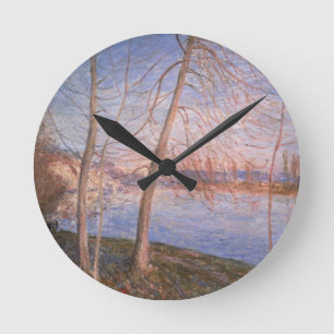 Reloj Redondo Mediano Mañana del invierno de Alfred Sisley el