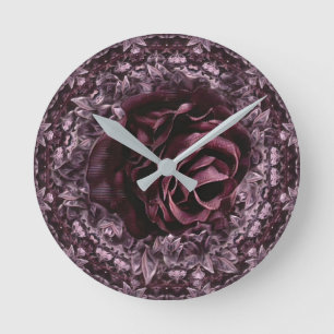 Reloj Redondo Mediano Mandala de rosa