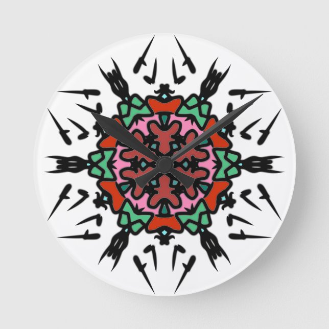 Reloj Redondo Mediano Mandala del Espino Sagrado (Anverso)