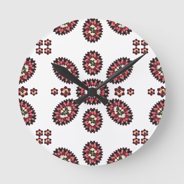 Reloj Redondo Mediano Mandala Flower Pattern (Anverso)