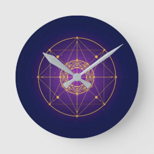 Reloj Redondo Mediano Mandala Sagrado Celestial – Geometría Mística