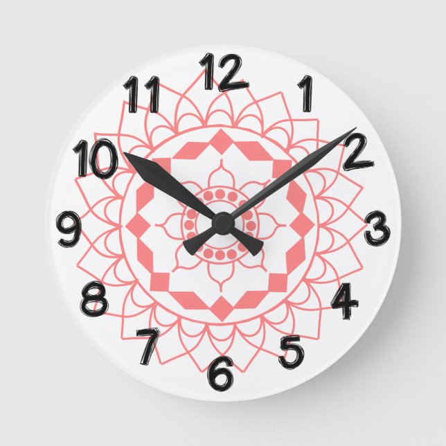 Reloj Redondo Mediano Mándala Simple (Anverso)