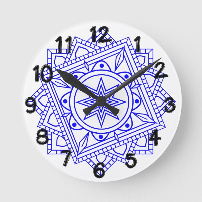 Reloj Redondo Mediano Mandalá Simple 2 (Anverso)