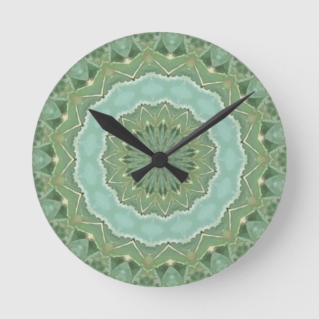 Reloj Redondo Mediano Mandala Suculento (Anverso)