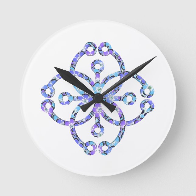 Reloj Redondo Mediano Mandalas Florales (Anverso)