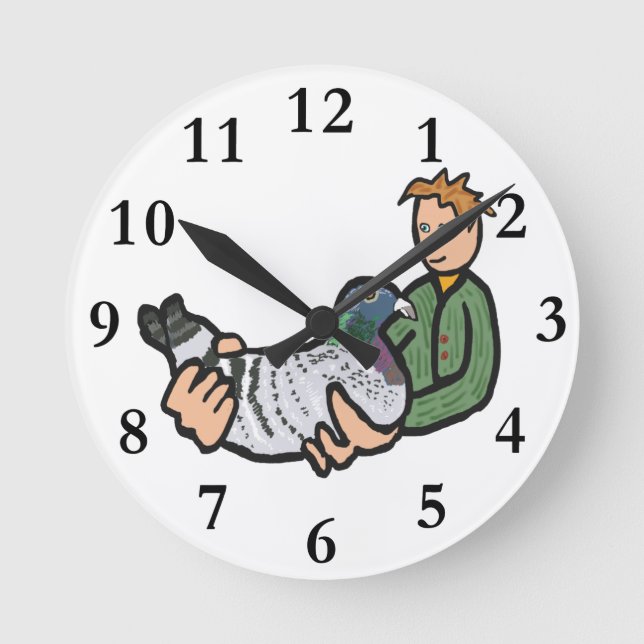 Reloj Redondo Mediano Manejo de palomas (Anverso)