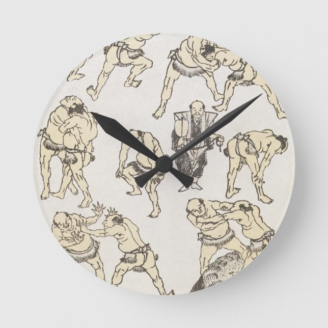 Reloj Redondo Mediano Manga: estudios de gestos y posturas de la lucha (Anverso)