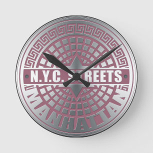 Reloj Redondo Mediano Manhole Covers Manhattan
