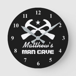 Reloj Redondo Mediano Manly martillo logotipo de coches de garaje o relo