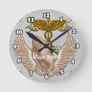 Reloj Redondo Mediano Manos cristianas enfermera