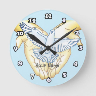 Reloj Redondo Mediano Manos Paloma Cristiano