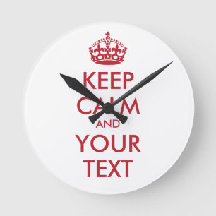 RELOJ REDONDO MEDIANO MANTENER CALMA Y SU TEXTO