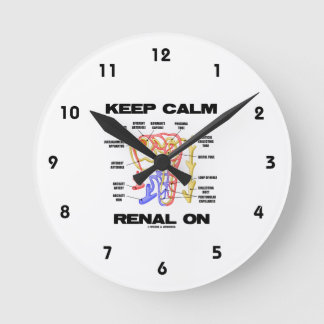 Reloj Redondo Mediano Mantener La Calma Renal Activada (Nefron Riñón)
