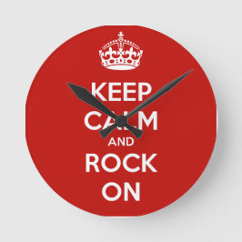 Reloj Redondo Mediano Mantener la calma y el rock en marcha