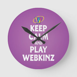 Reloj Redondo Mediano Mantener La Calma Y Jugar Webkinz