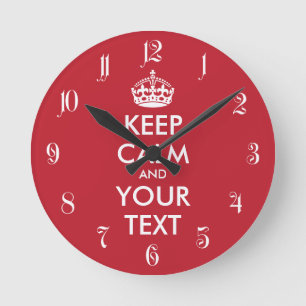 RELOJ REDONDO MEDIANO MANTENGA CALMA Y SU TEXTO