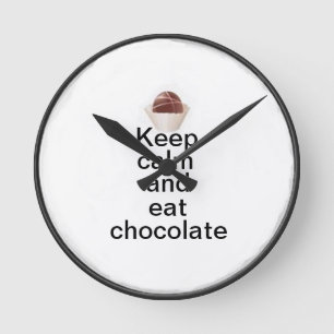 Reloj Redondo Mediano Mantenga tranquilo y coma el chocolate